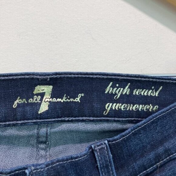 7 For All Mankind Jeans Gwenevere high waisted dark blue Jeans Size 25 - Picture 5 of 13